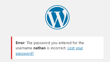 WP Login Error